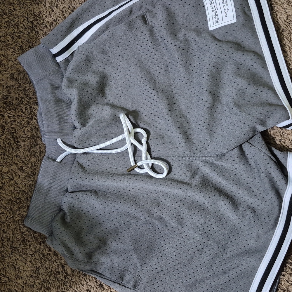 Mitchell & Ness Gray Mesh Athletic Shorts